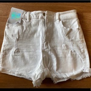 Angel Kiss White Demin Stretch Shorts